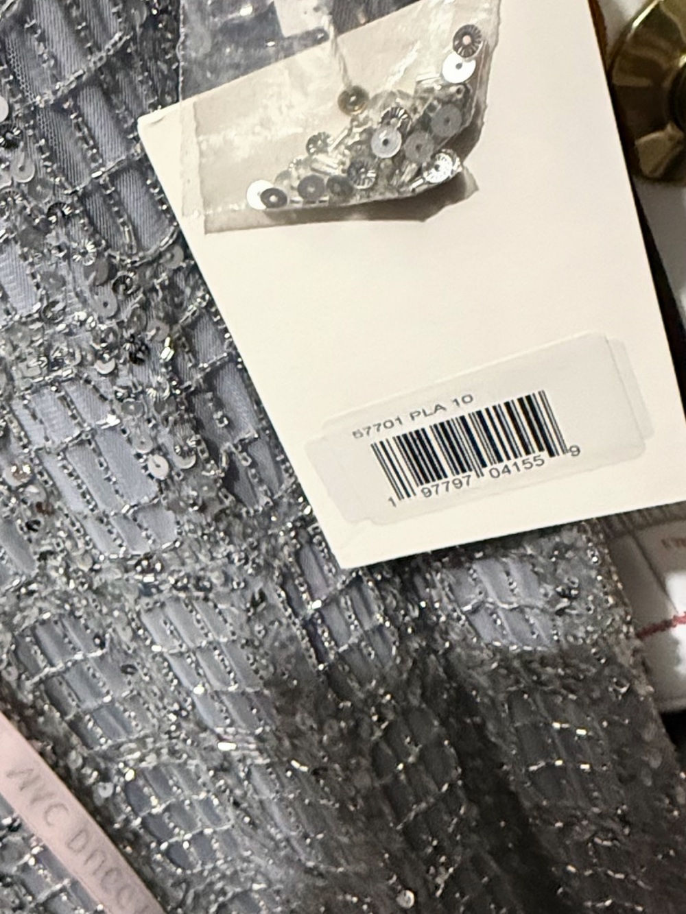 Mac Duggal Silver Sequin Evening Dress - Picture 4 of 4